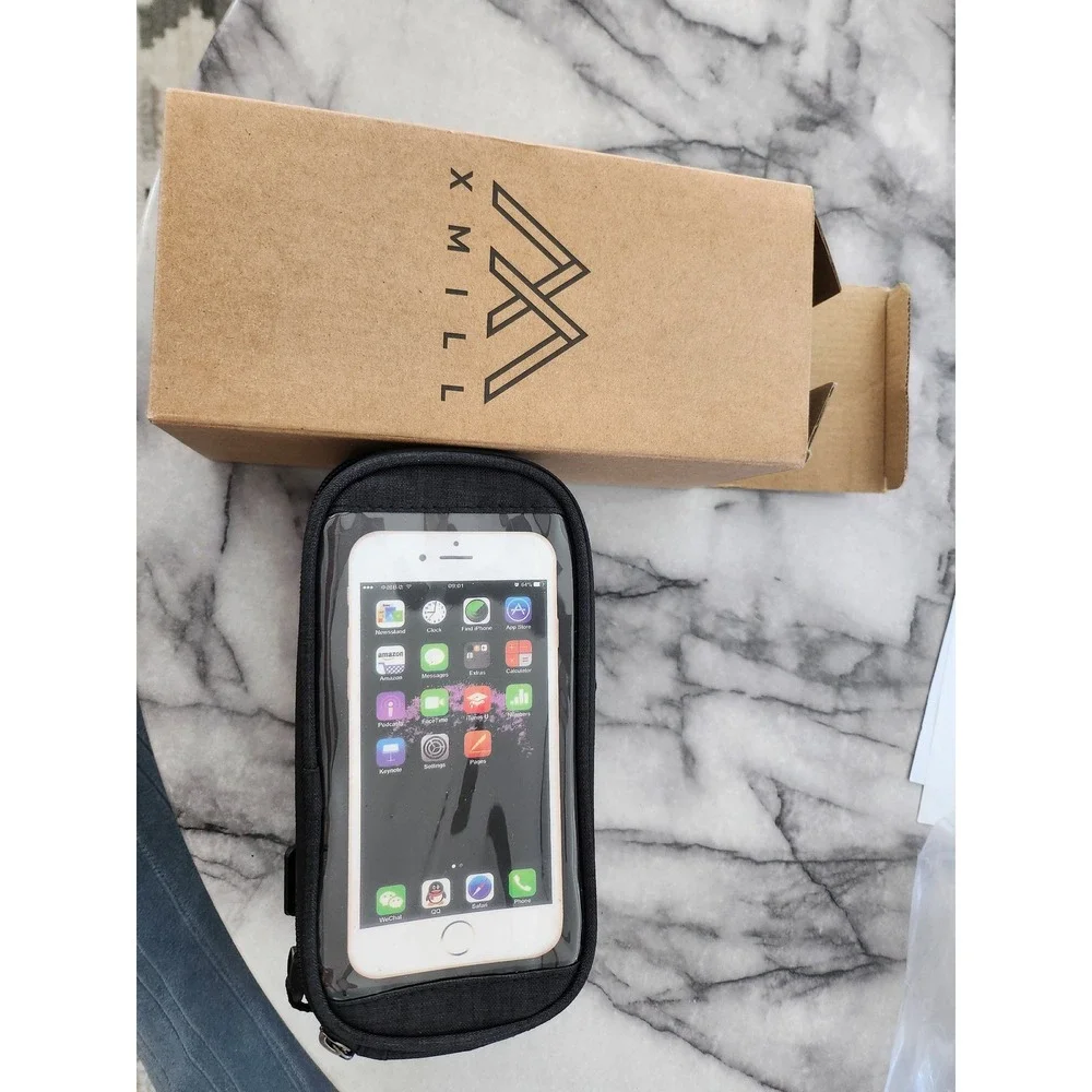 XMILL Black Bicycle Phone Mount Bag Waterproof Touchscreen Cycling Handlebar Bag